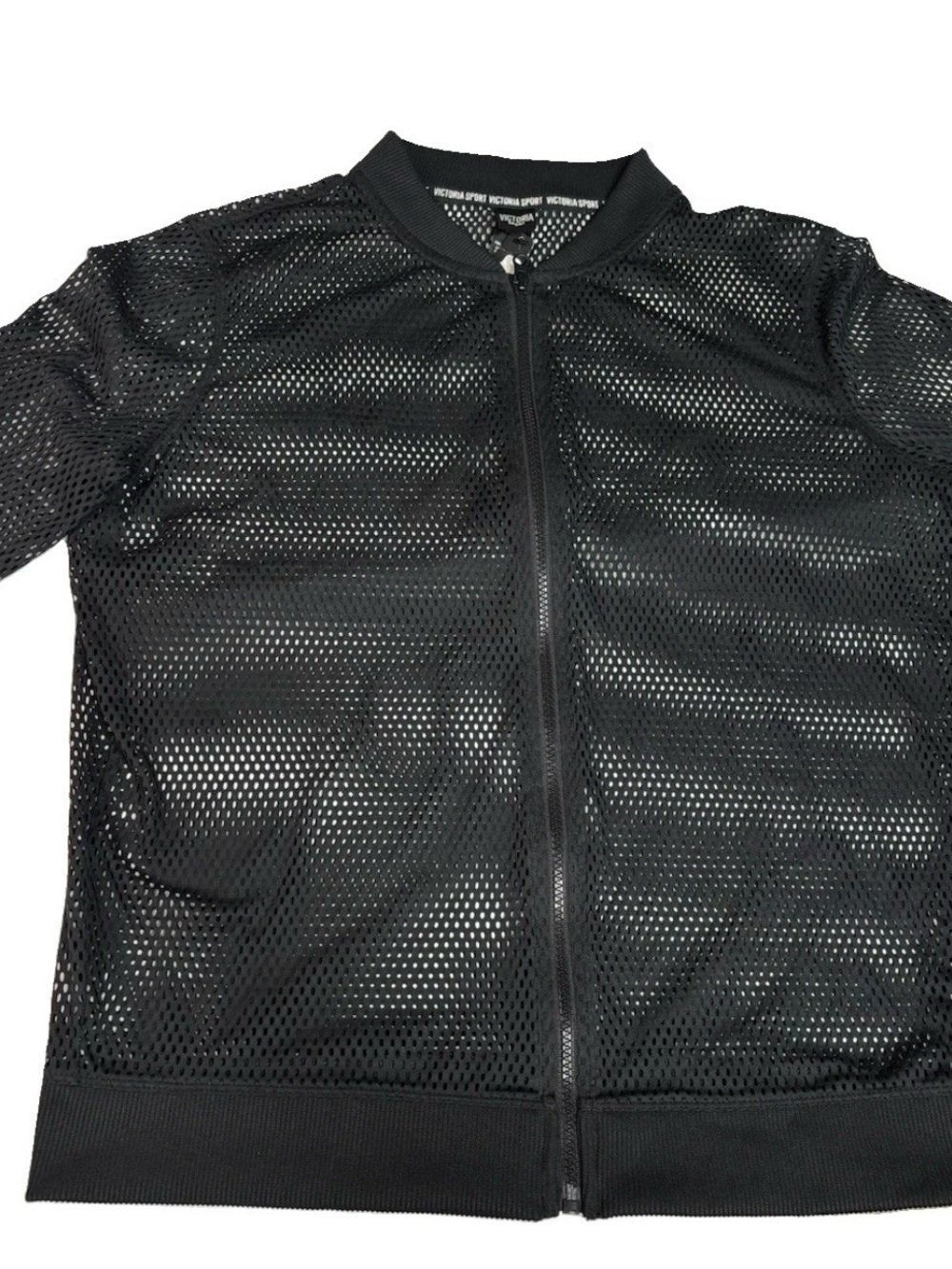Victoria Sport Women’s Black Mesh Full Zip Track Jacket M Athleisure Gym